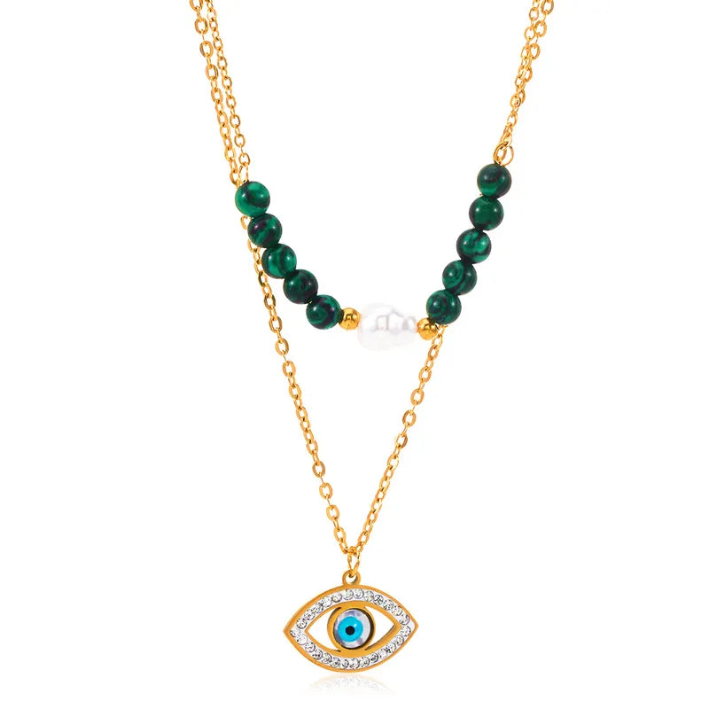 TFC Metal Evil Eye Gold Plated Pendant Necklace